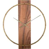 Nextime - - Wandklok- 50.8x58.2x4.3cm - Hout|Staal - Bruin -