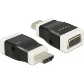 DeLOCK Premium HDMI naar VGA + 3,5mm Jack adapter - compact / zwart