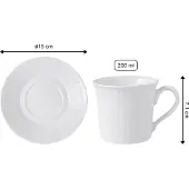 Villeroy & Boch Kaffeetassen mit Untertassen Cellini 200 ml Set van 6