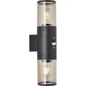 Brilliant Buitenwandlamp Sergioro | Decoratieve buitenlamp | Anthraciet | Met bewegingsmelder | 2x E27, max. 20W | IP44