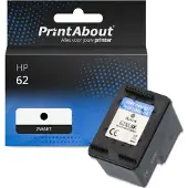 PrintAbout Inktcartridge 62 (C2P04AE) Zwart geschikt voor HP