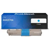 PrintAbout Huismerk OKI 44469706 Toner Cyaan