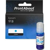 PrintAbout Huismerk Epson 113 (C13T06B240) Inktcartridge Cyaan