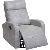 Mendler TV-fauteuil -A54 Premium, relaxfauteuil schommelfunctie, draaibaar ~ stof/textiel lichtgrijs