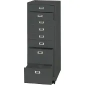 MCW Ladekast, ladekast op wielen, stalen ladekast, archiefkast, metaal 115x40x41cm 8 laden ~ donkergrijs