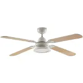 LINDBY LED plafondventilator Tedric, wit, stil, Ø 133 cm Tedric, wit / opaal, Woon-/ Eetkamer, metaal, Vintage