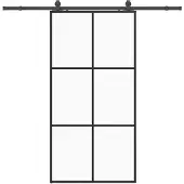 vidaXL Schuifdeur met beslag, zwart, 102x205 cm, veiligheidsglas