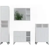 Vicco Leano Badkamermeubelset – Set 4 Wit