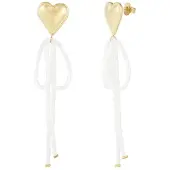 Yehwang Oorbellen bow to my heart wit | Goud
