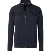 Casa Moda katoenen vest donkerblauw borstzakken wijde fit