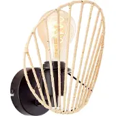 Brilliant 99424/76 Malty Wandlamp Zwart/Natuur - 1 x E27