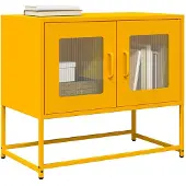 vidaXL Tv-meubel 68x39x60,5 cm koudgewalst staal mosterdgeel