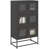vidaXL Hoge kast 68x39x123 cm staal zwart