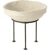 J-Line Schaal Op Voet Chad Papier Mache Wit