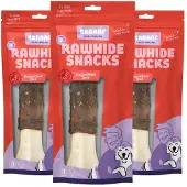 Braaaf 3x Hondensnack Geperst Bot Eend 20 cm 175 gr