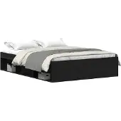 vidaXL Bedframe zonder matras 135x190 cm bewerkt hout zwart eikenkleur