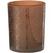 J-Line Windlicht boog glas oranje medium