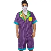 Leg avenue 2-delige Super Villain-set, inclusief personage-jumpsuit met zakken, dubbelzijdige rits en gezichtsmaskerbandana.