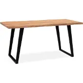 Wohnling Eettafel acaciahout zwart 160x80 cm Zwart