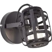 Brilliant 99401/76 Woodrow Wandlamp Donker Hout/Zwart - 1 x E14