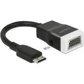 DeLOCK Premium Mini HDMI naar VGA + 3,5mm Jack adapter - compact / zwart - 0,15 meter