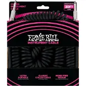 Ernie Ball P06044 30ft Straight-Straight Coiled Cable Black