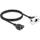 DeLOCK Network Extension Cable for Easy 45 Module S/FTP RJ45 jack to RJ45 jack Cat.6A 1 m black