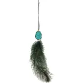 Jline Hanger veren+steen azuur groen