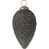 J-Line Kerstmis ornament dennenappel glitter glas paars