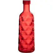J-Line Fles gehamerd in giftbox plastic rood