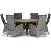 Garden Collections Lincoln/Sand City 160 cm rond dining tuinset 7-delig