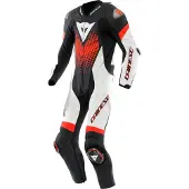 Dainese Laguna Seca 6 Zwart Wit Fluo Rood 1-Delig Motorpak Maat 46