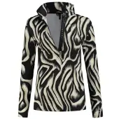 Kou Sportswear Wildprint Skipully dames Zwart dessin S