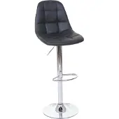 MCW Barkruk -A67, barkruk tegenkruk ~ zwart kunstleer, voet chroom