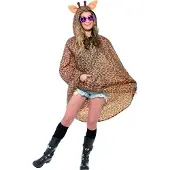 Vegaoo Giraffe poncho voor volwassenen - Verkleedkleding - One size
