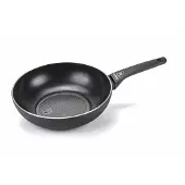 Moneta 0005554328 Pan Wok/koekenpan Rond, Pan + steelpan, Zwart