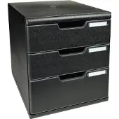 Exacompta MODULO A4-ladebox zwart, 3 gesloten laden A4/A4+, stofdicht, stil, veiligheidsstop