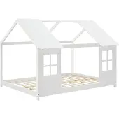 En.casa Kinderbed Tostedt huisbed grenen wit 120x200 cm []