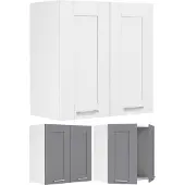 Hioshop Colura keuken bovenkastje 60 cm 2 deuren antracietgrijs, wit.