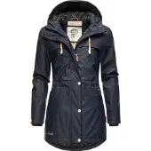 NAVAHOO Tussenmantel 'Rainy Forest' donkerblauw / oranje / wit