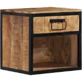 vidaXL Nachtkastje 40x35x40 cm massief mangohout