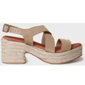 Toni pons Dames espadrille van leer met brede hak | ASTRID