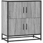 vidaXL Dressoir 68x35x76 cm bewerkt hout grijs sonoma eikenkleurig