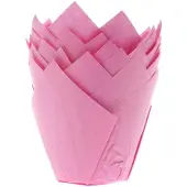 House of Marie Muffin Bakvormen - Muffin Vormpjes Papier - Tulp Roze - pk/36
