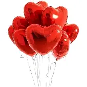 Balloon Folie Ballon Hart Rood ( 10 stuks ) 25 cm