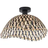 QAZQA Art Deco plafondlamp zwart bamboe 40cm - Alka