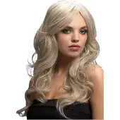 Smiffys Beach Waves pruik witblond, zijscheiding - Carnaval Kostuum Pruik