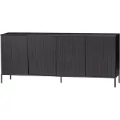 Woood New Gravure Dressoir B 200 cm - Grenen - Zwart