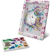 Lansay Creative leisure kit - Unicorn - Illustration with sequins - For children from 7 years old - White