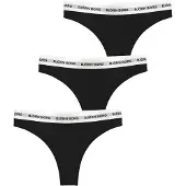 Björn Borg Logo Thongs 3-pack Zwart | Maat: XS